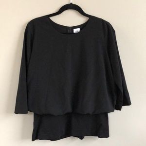 Cabi Sz M Black Split Back Indulgence Top